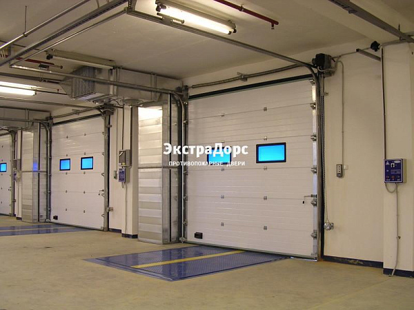 Подъемные автоматические противопожарные ворота с окнами в Электростали  купить