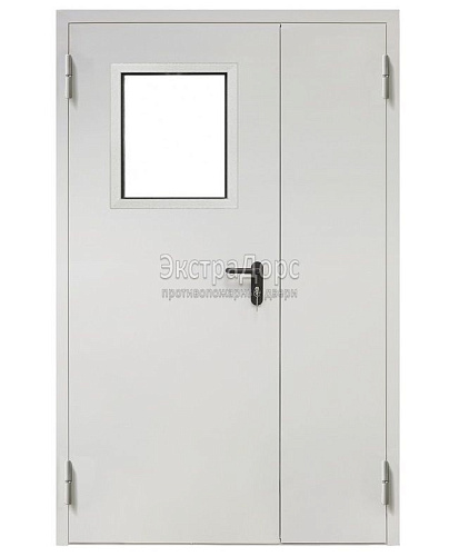 Дверь с выпадающим порогом противопожарная с остеклением Дверь с выпадающим порогом противопожарная с остеклением