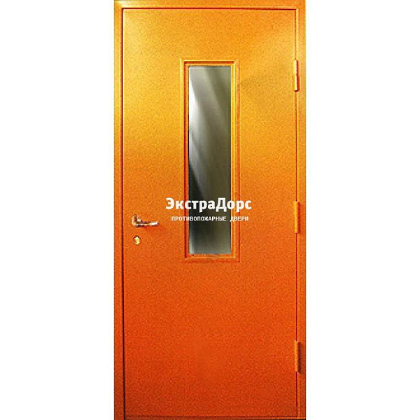 Противопожарная дверь анти-дым оранжевая со стеклом в Электростали  купить