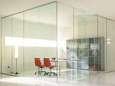 Противопожарная панорамная дверь в переговорную