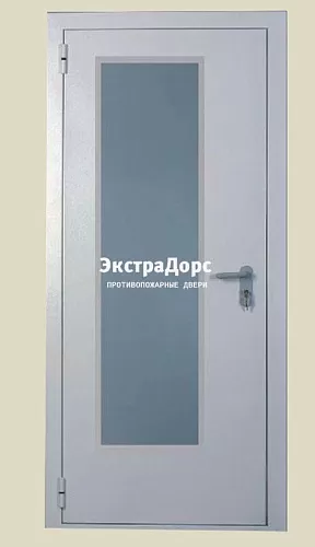 Противопожарная дверь однопольная с остеклением более 25