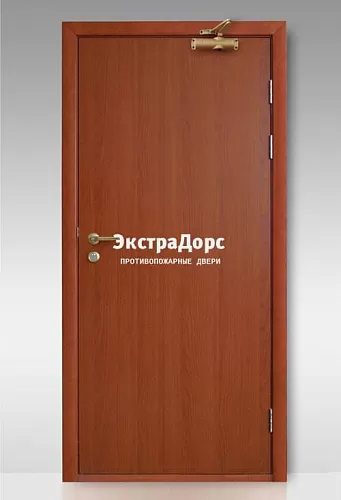 Противопожарная дверь однопольная с мдф красный орех